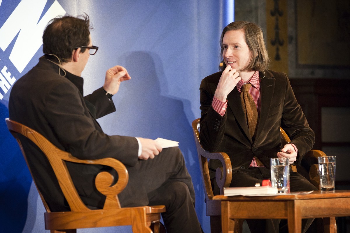 Wes Anderson speaks with moderator Paul Holdengr&auml;ber at LIVE at the NYPL on Feb. 27. Sarah Stacke/The New York Public Library